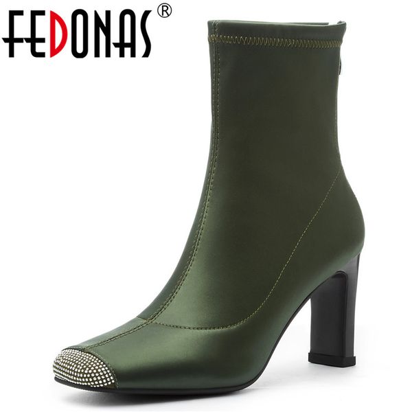 fedonas fashion women brand autumn winter silk solid crystal decoration ankle boots new square toe strange high heels zip shoes, Black
fedonas fashion women brand autumn winter silk solid crystal decoration ankle boots new square toe strange high heels zip shoes, Black