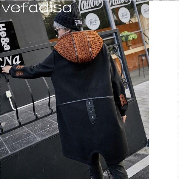 vefadisa winter letter woolen hooded trench coat drawstring orange sweater hat coat girls irregular long button outwear zld247, Black
vefadisa winter letter woolen hooded trench coat drawstring orange sweater hat coat girls irregular long button outwear zld247, Black