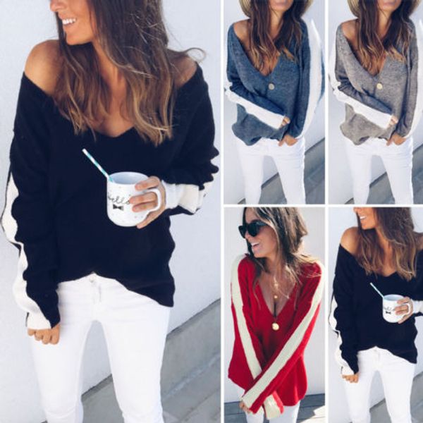 new style women loose sweater casual lady v neck knitted oversized sweater pullover spring autumn lady fashion outwear, White;black
new style women loose sweater casual lady v neck knitted oversized sweater pullover spring autumn lady fashion outwear, White;black