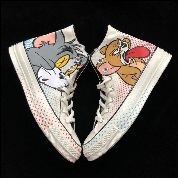 2019 new arrive tom &jerry canvas high shoes white classic mens women canvas sneakers fashion cool skateboarding casual shoes size 36-44, White;red
2019 new arrive tom &jerry canvas high shoes white classic mens women canvas sneakers fashion cool skateboarding casual shoes size 36-44, White;red