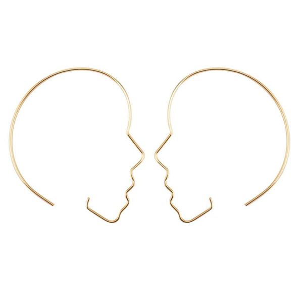 women fashion hoop earrings hollowed-out face outline shape party, wedding, everyday ear rings, Golden
women fashion hoop earrings hollowed-out face outline shape party, wedding, everyday ear rings, Golden