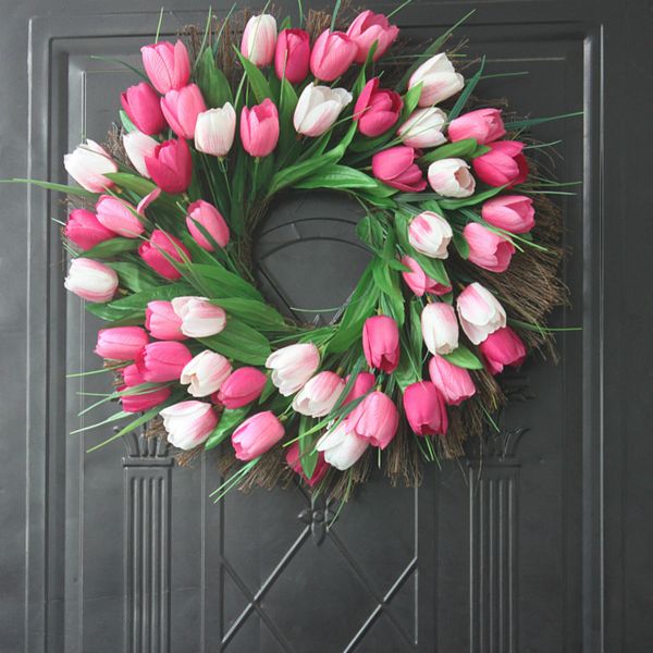 door wreath simulation tulip flower cloth wreath christmas wedding wreath decoration
door wreath simulation tulip flower cloth wreath christmas wedding wreath decoration