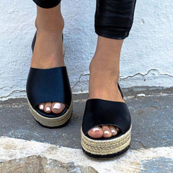 platform women's ladies summer sandals woven thick-bottom sandalias wedge heels roman fashion shoes mujer mx200407, Black
platform women's ladies summer sandals woven thick-bottom sandalias wedge heels roman fashion shoes mujer mx200407, Black