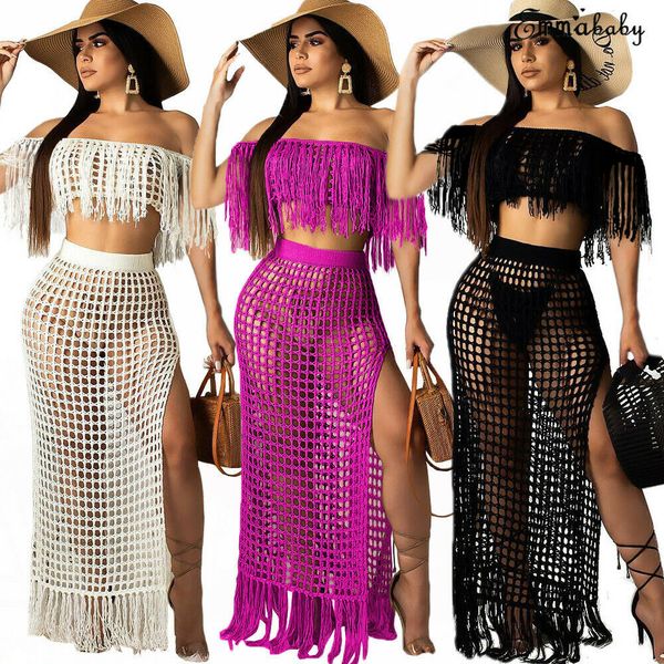 2019 new summer women clothes off shoulder fashion long sleeve boat neck tassel hollow out side slit beach dress 2pcs, White
2019 new summer women clothes off shoulder fashion long sleeve boat neck tassel hollow out side slit beach dress 2pcs, White