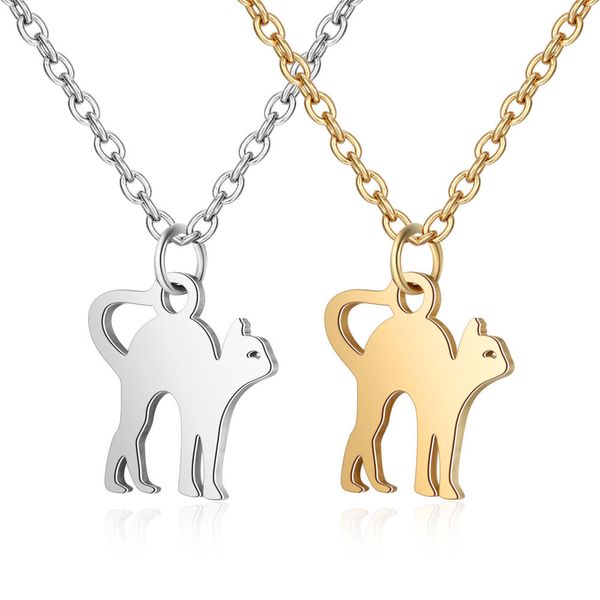 small ctue cat pendant & chain for women girl gold color stainless steel animal necklace fashion romantic gold jewelry, Silver
small ctue cat pendant & chain for women girl gold color stainless steel animal necklace fashion romantic gold jewelry, Silver