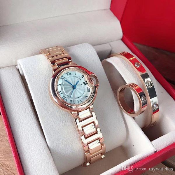 3 sets dress women watch & bracelet & ring rose gold stainless steel band wrist watches for ladies gift relogio feminino, Slivery;brown
3 sets dress women watch & bracelet & ring rose gold stainless steel band wrist watches for ladies gift relogio feminino, Slivery;brown