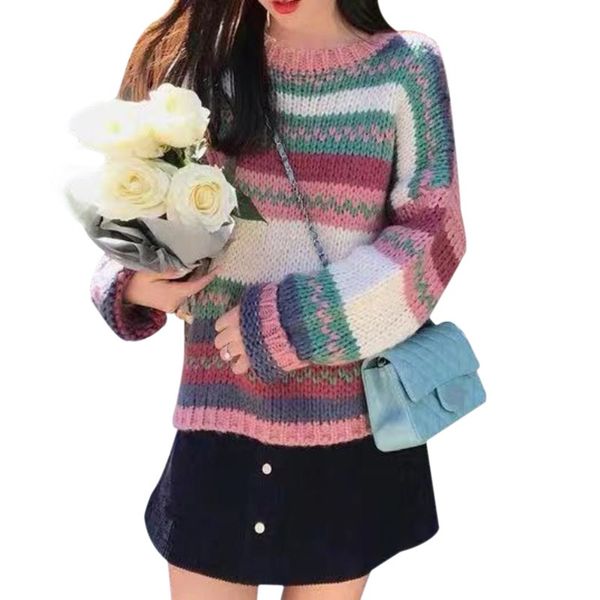 woxen autuxn spring stripes sweaters colorful sweet print loose long sleeved round collar casual juxpers pull fexxe x x, White;black
woxen autuxn spring stripes sweaters colorful sweet print loose long sleeved round collar casual juxpers pull fexxe x x, White;black