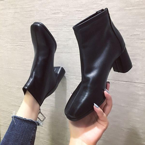 women boots high heels women's shoes autumn clogs platform winter footwear booties ladies zipper boots-women luxury designer, Black
women boots high heels women's shoes autumn clogs platform winter footwear booties ladies zipper boots-women luxury designer, Black