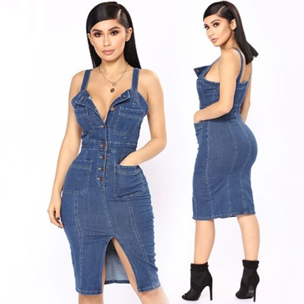 2 ways to wear deep-v neck work party bodycon denim fashion dresses for women chic designe mini skirts, Black;gray
2 ways to wear deep-v neck work party bodycon denim fashion dresses for women chic designe mini skirts, Black;gray