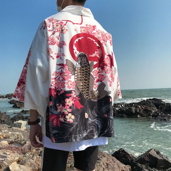 japanese kimono jacket koi fish printed harajuku 2020 hip hop men japan style streetwear jacket summer thin clothes loose kimono, White;black
japanese kimono jacket koi fish printed harajuku 2020 hip hop men japan style streetwear jacket summer thin clothes loose kimono, White;black