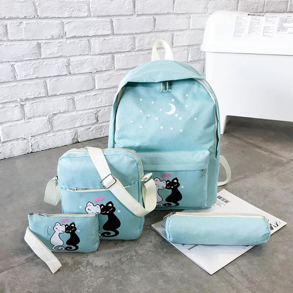 38# backpack school bags for teenage girls women four-piece backpack printed cat travel student school bagpack
38# backpack school bags for teenage girls women four-piece backpack printed cat travel student school bagpack