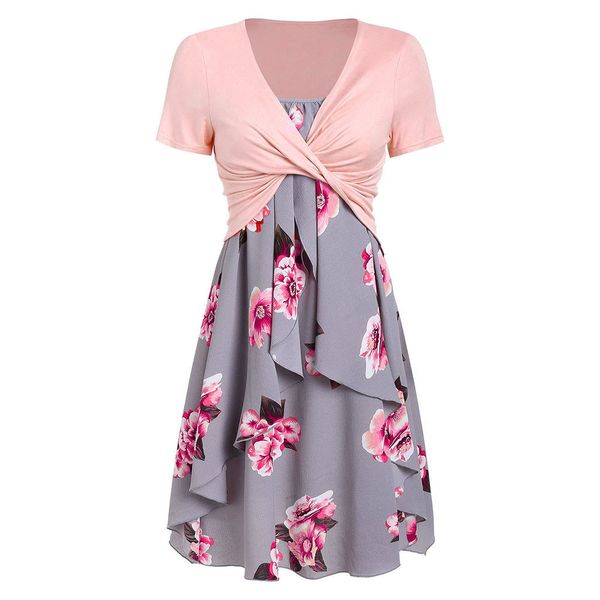 women clothes 2019 vintage women fashion short sleeve front criss cross floral print mini dress suits summer robe femme #5, Black;gray
women clothes 2019 vintage women fashion short sleeve front criss cross floral print mini dress suits summer robe femme #5, Black;gray
