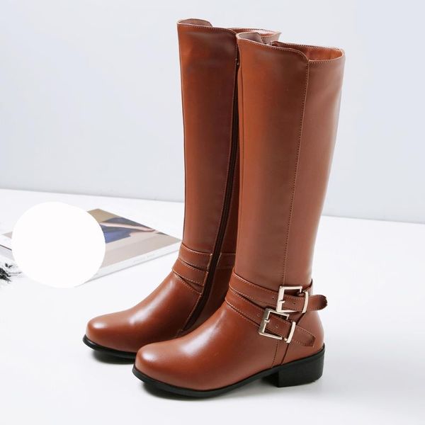 women winter leather long tube bare boots lady solid double buckle causal motorcycle booties vintage womens footwear, Black
women winter leather long tube bare boots lady solid double buckle causal motorcycle booties vintage womens footwear, Black