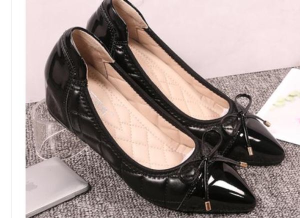 2019 women's shoes in spring and autumn with new style slope heel pointed end bowknot #100, Black
2019 women's shoes in spring and autumn with new style slope heel pointed end bowknot #100, Black