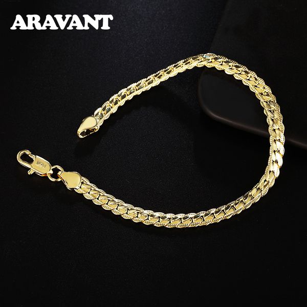gold color silver chain bracelet for men women 925 silver fashion jewelry curb cuban bracelets, Black
gold color silver chain bracelet for men women 925 silver fashion jewelry curb cuban bracelets, Black