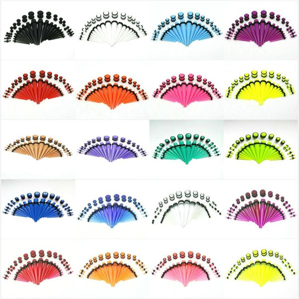 20 colors new 36pcs/set pack lot ear taper plug stretching kits tunnel ear gauges stretcher expander body piercing jewelry, Slivery;golden
20 colors new 36pcs/set pack lot ear taper plug stretching kits tunnel ear gauges stretcher expander body piercing jewelry, Slivery;golden