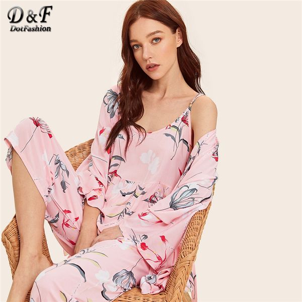dotfashion pink floral print cami pajama set with robe 2019 summer pajamas for women casual spring ladies long sleeve nightwear, Blue;gray
dotfashion pink floral print cami pajama set with robe 2019 summer pajamas for women casual spring ladies long sleeve nightwear, Blue;gray