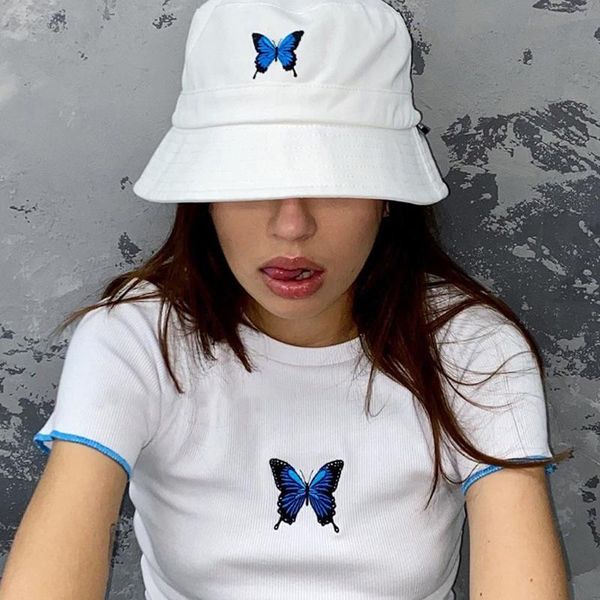 butterfly embroidery short sleeves t-shirt + bucket sun hat cap summer girls short sleeves t-shirt harajuku z0505, White
butterfly embroidery short sleeves t-shirt + bucket sun hat cap summer girls short sleeves t-shirt harajuku z0505, White
