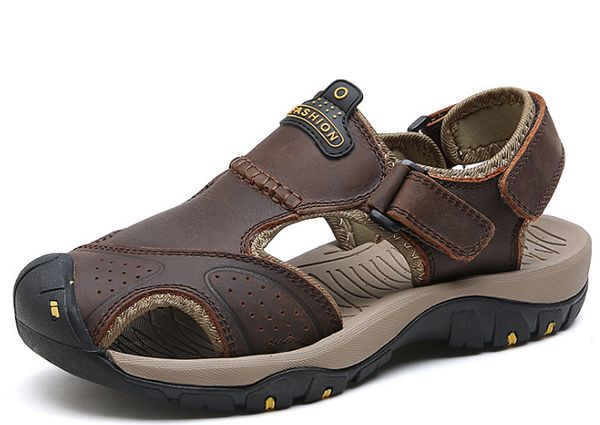 men sandals genuine split leather men beach roman sandals brand casual shoes flip flops slippers sneakers summer shoes, Black
men sandals genuine split leather men beach roman sandals brand casual shoes flip flops slippers sneakers summer shoes, Black