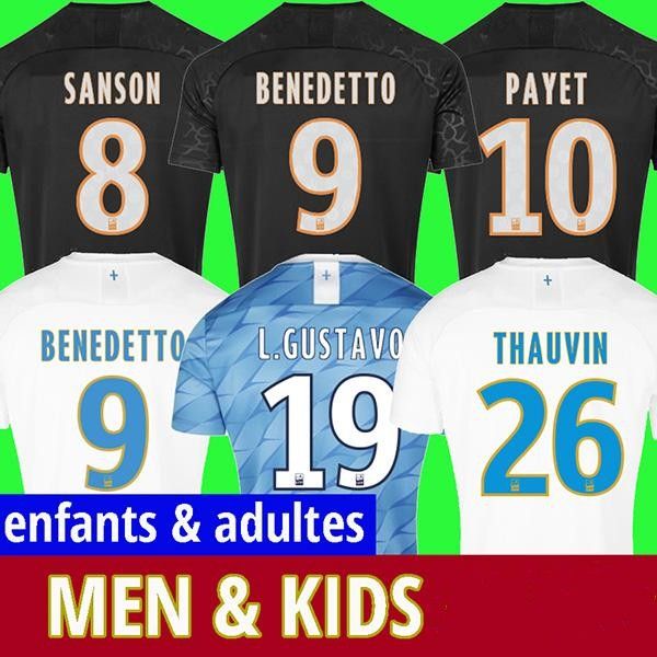 19 20 Olympique De Marseille soccer jersey OM jerseys 2019 2020 maillot de foot PAYET THAUVIN BENEDETTO football shirt men + kids 120 years