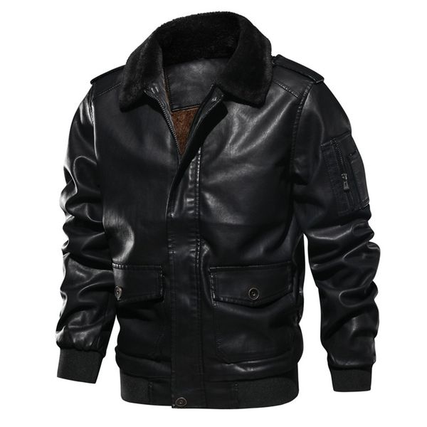autumn and winter new men's leather jacket plus velvet motorcycle coat warm windproof pu leather jacket european size, Black
autumn and winter new men's leather jacket plus velvet motorcycle coat warm windproof pu leather jacket european size, Black