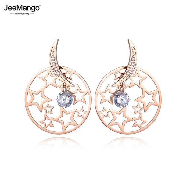 jeemango jewelry moon & hollow out stars earring rose gold color stainless steel cz crystal stud earrings for women je18448, Golden;silver
jeemango jewelry moon & hollow out stars earring rose gold color stainless steel cz crystal stud earrings for women je18448, Golden;silver
