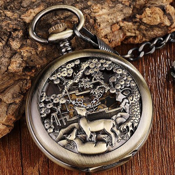 bronze deer flowers case mechanical pocket watch men retro big dial hand wind watch skeleton steampunk reloj de bolsillo cadena, Slivery;golden
bronze deer flowers case mechanical pocket watch men retro big dial hand wind watch skeleton steampunk reloj de bolsillo cadena, Slivery;golden