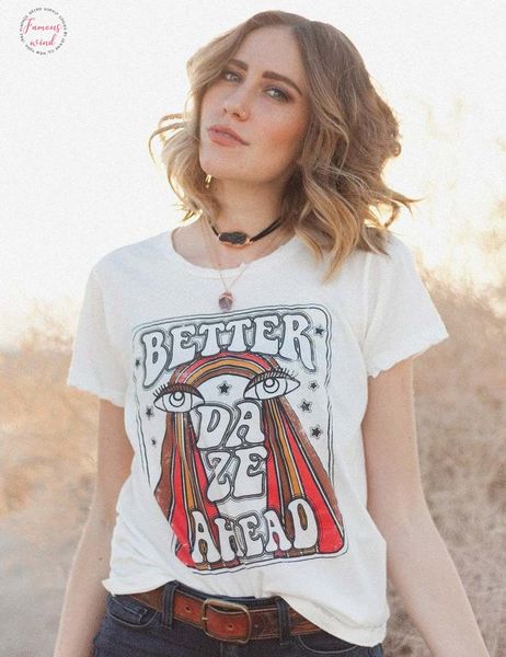 humor better daze positive tshirt vintage starry eyes tee shirt summer plus graphic rainbow clothes tumblr fashion t shirt women, White
humor better daze positive tshirt vintage starry eyes tee shirt summer plus graphic rainbow clothes tumblr fashion t shirt women, White
