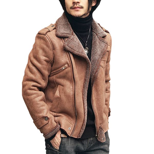 aboorun mens suede jacket motorcycle biker leather jacket winter fleece warm loose casual outwear male r2669, Black
aboorun mens suede jacket motorcycle biker leather jacket winter fleece warm loose casual outwear male r2669, Black