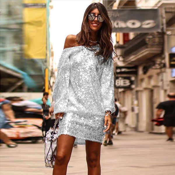 women sequined bodycon mini dress women self dresses slim ladies evening party dress sy221140, White;black
women sequined bodycon mini dress women self dresses slim ladies evening party dress sy221140, White;black