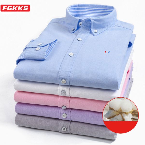 men's casual shirts fgkks brand men long sleeve shirt autumn cotton oxford slim fit washed male, White;black
men's casual shirts fgkks brand men long sleeve shirt autumn cotton oxford slim fit washed male, White;black