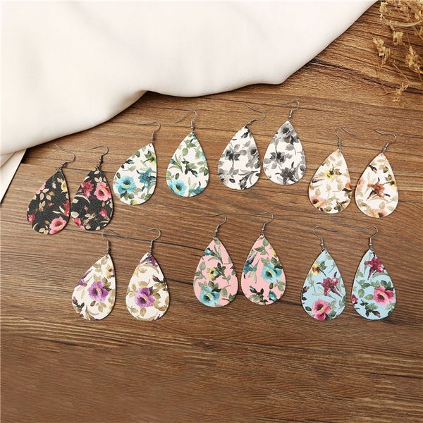 christmas gift water droplet-like sweet floral printed double-sided composite pu leather earrings fashion dangle earring for women dhl fj431, Red;brown
christmas gift water droplet-like sweet floral printed double-sided composite pu leather earrings fashion dangle earring for women dhl fj431, Red;brown