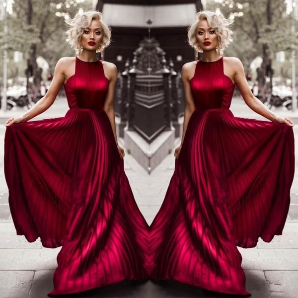 burgundy halter a line wrinkles long prom dresses evening gowns celebrity dress for red carpet gossip girl party wear, Black
burgundy halter a line wrinkles long prom dresses evening gowns celebrity dress for red carpet gossip girl party wear, Black