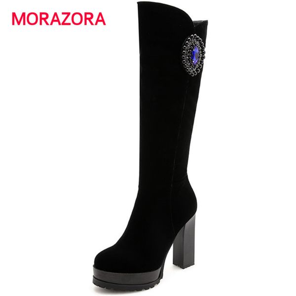 morazora big size autumn winter square heel knee high boots fashion round toe super high heel boots short plush platform, Black
morazora big size autumn winter square heel knee high boots fashion round toe super high heel boots short plush platform, Black