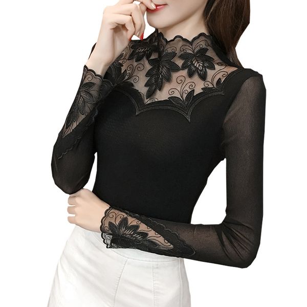 lace embroidery blouse shirt long sleeve autumn winter fashion new mesh women blouses elastic basic shirts woman clothes, White
lace embroidery blouse shirt long sleeve autumn winter fashion new mesh women blouses elastic basic shirts woman clothes, White