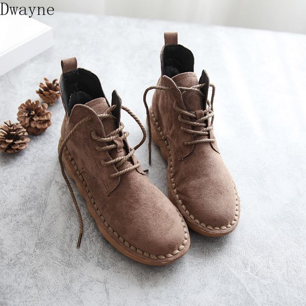 2019 autumn and winter laces plus velvet booties flat bottom mori suede students wild boots women's casual boots, Black
2019 autumn and winter laces plus velvet booties flat bottom mori suede students wild boots women's casual boots, Black