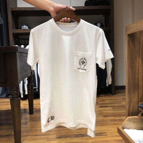 new summer ch popular logo short-sleeved t-shirt crowe heart printed cross cotton men's t-shirt, White;black
new summer ch popular logo short-sleeved t-shirt crowe heart printed cross cotton men's t-shirt, White;black