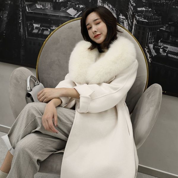superior new 2020 quality street double face wool coat women with removable big fur collar 100% woolen fashion coat women en, Black
superior new 2020 quality street double face wool coat women with removable big fur collar 100% woolen fashion coat women en, Black