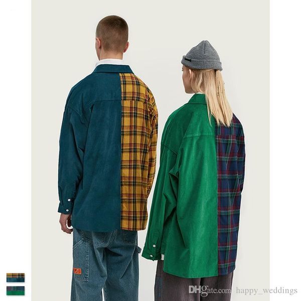 19fw men women hip hop long shirts streetwear cotton long sleeve harajuku casual retro plaid shirt clothes tee, White;black
19fw men women hip hop long shirts streetwear cotton long sleeve harajuku casual retro plaid shirt clothes tee, White;black
