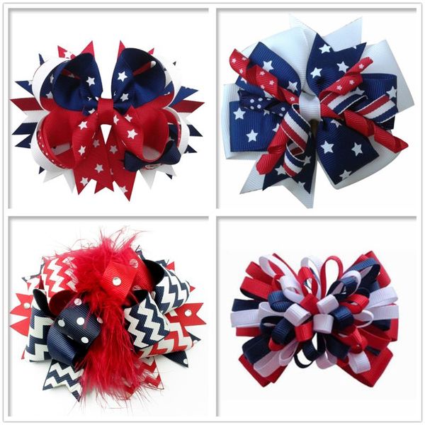 6 pcs 5 inch fashion feather deco national flag hair bow gift for girl women pure handmade hair clips boutique accessories, Slivery;white
6 pcs 5 inch fashion feather deco national flag hair bow gift for girl women pure handmade hair clips boutique accessories, Slivery;white