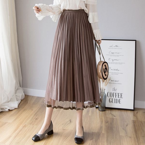 2020 autumn spring new korean version mesh folding skirt gold velvet long skirt large swing solid womens black blue
2020 autumn spring new korean version mesh folding skirt gold velvet long skirt large swing solid womens black blue