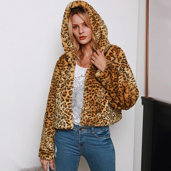 2019 lady faux fur coat winter leopard fur jacket hooded outerwear coat women warm fake short plus size 3xl, Black
2019 lady faux fur coat winter leopard fur jacket hooded outerwear coat women warm fake short plus size 3xl, Black