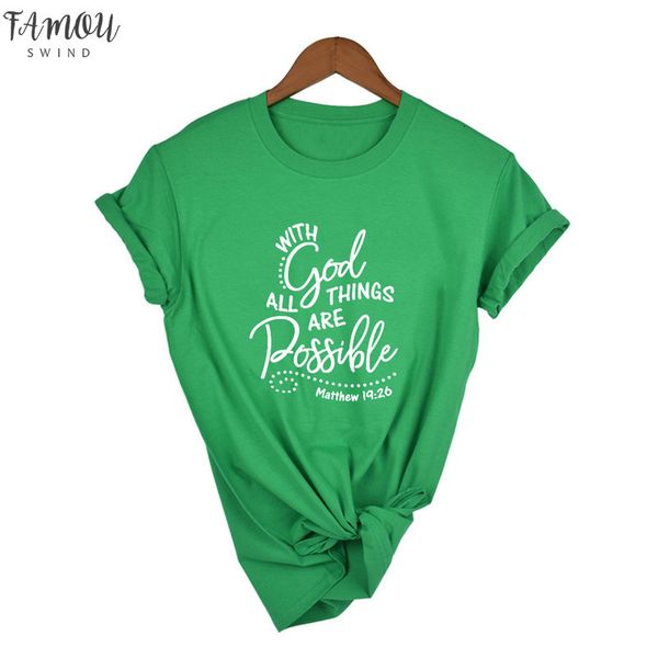 with god all things are possible shirt christian faith religious t shirt women slogan tumblr graphic women summer csual shirt, White
with god all things are possible shirt christian faith religious t shirt women slogan tumblr graphic women summer csual shirt, White
