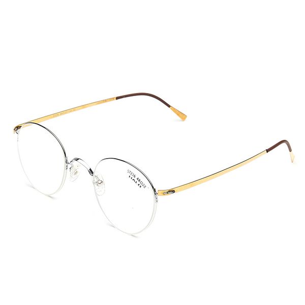 viodream women metal titanium eyeglass frame super light semi spectacle frame optical glasses oculos de grau 7236, Black