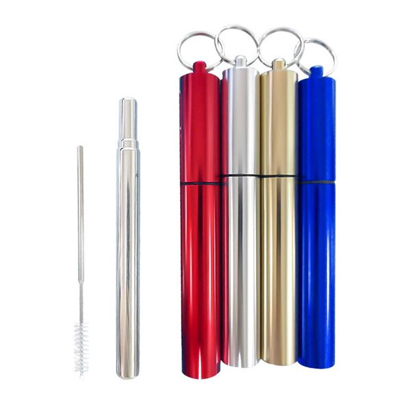portable stainless steel telescopic straw set with aluminum case & clean brush reusable foldable straight drink straws bar tool vt1685
portable stainless steel telescopic straw set with aluminum case & clean brush reusable foldable straight drink straws bar tool vt1685