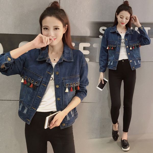 negash new women jeans jacket bf hole short jackets autumn tassel punk denim jacket short coat outwear mori girl chaqueta, Black;brown
negash new women jeans jacket bf hole short jackets autumn tassel punk denim jacket short coat outwear mori girl chaqueta, Black;brown