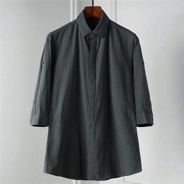 shirt men summer fashion daily loose breathable men's solid color button lapel five-sleeve shirt blouse camisas hombre, White;black
shirt men summer fashion daily loose breathable men's solid color button lapel five-sleeve shirt blouse camisas hombre, White;black