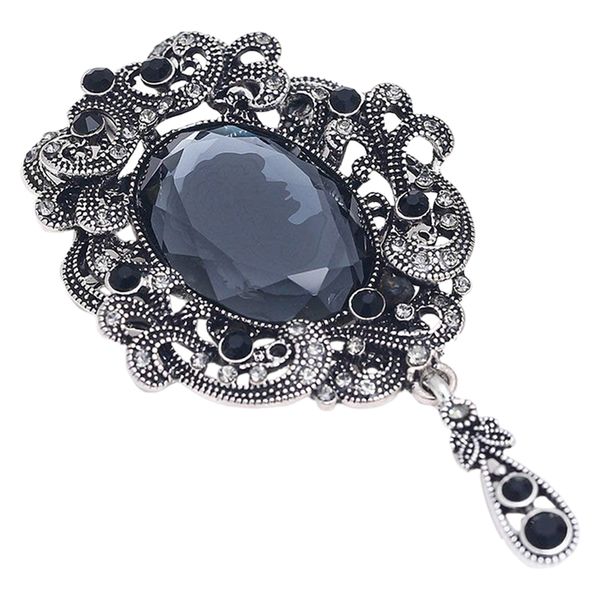 black big brooch pins crystal rhinestone big glass beauty images crystal vintage brooch for women, Gray
black big brooch pins crystal rhinestone big glass beauty images crystal vintage brooch for women, Gray