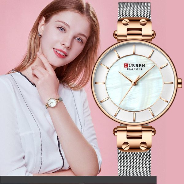 curren creative simple quartz watch women's dress steel mesh watches new clock ladies bracelet watch relogios feminino, Slivery;brown
curren creative simple quartz watch women's dress steel mesh watches new clock ladies bracelet watch relogios feminino, Slivery;brown
