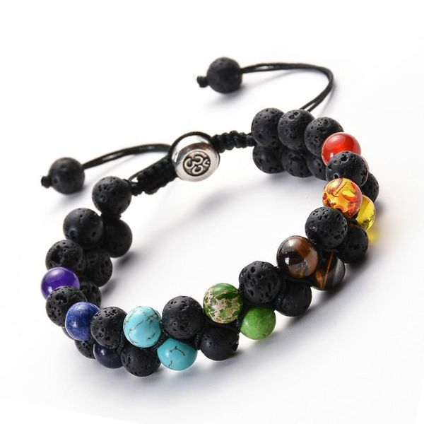 lava rock 7 chakra beads bracelet 8mm double layer row adjustable yoga natural stone energy healing stone bracelets gift, Black
lava rock 7 chakra beads bracelet 8mm double layer row adjustable yoga natural stone energy healing stone bracelets gift, Black